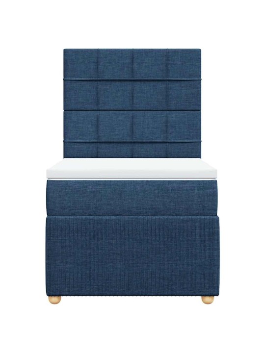 Box spring postel s matrací modrá 80x200 cm textil