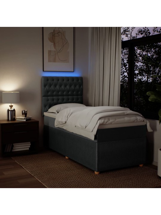 Box spring postel s matrací tmavě šedá 80 x 200 cm textil