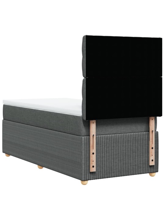 Box spring postel s matrací tmavě šedá 80 x 200 cm textil