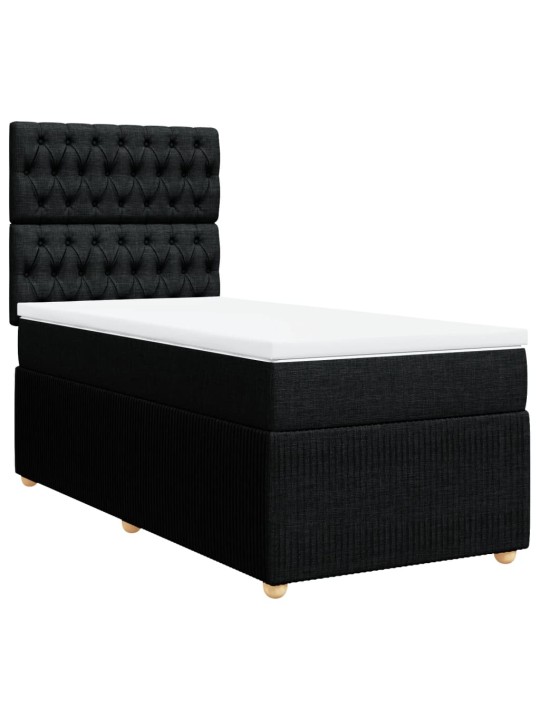Box spring postel s matrací černá 80 x 200 cm textil