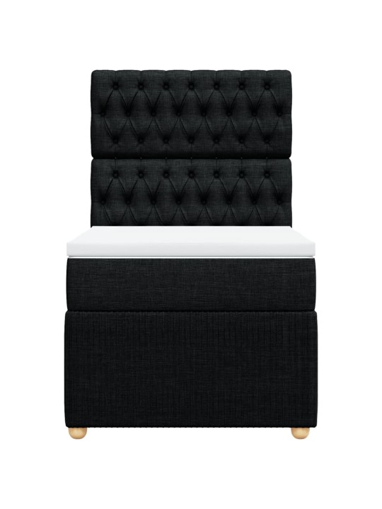 Box spring postel s matrací černá 80 x 200 cm textil