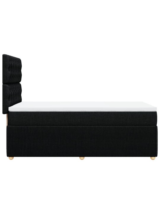 Box spring postel s matrací černá 80 x 200 cm textil