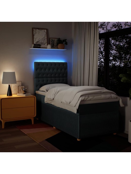 Box spring postel s matrací modrá 80x200 cm textil