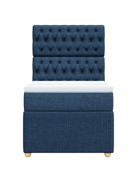 Box spring postel s matrací modrá 80x200 cm textil