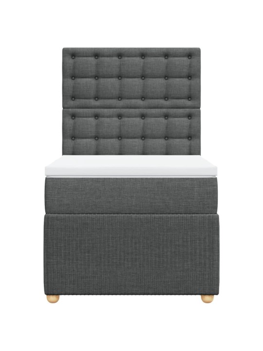 Box spring postel s matrací tmavě šedá 80 x 200 cm textil