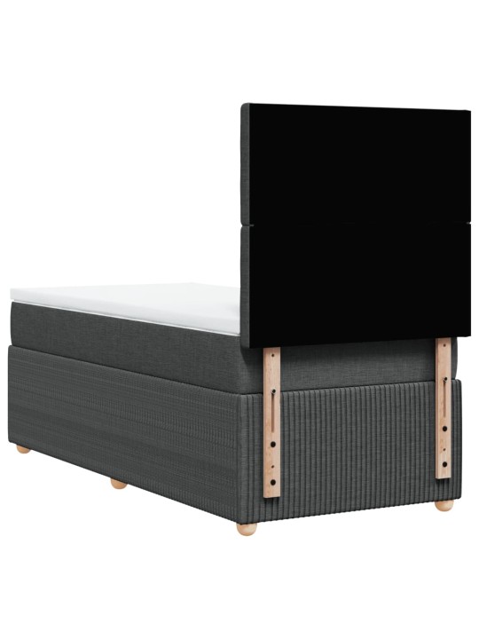Box spring postel s matrací tmavě šedá 80 x 200 cm textil