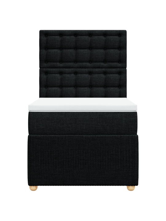 Box spring postel s matrací černá 80 x 200 cm textil