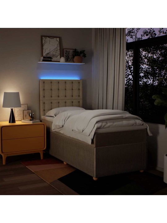 Box spring postel s matrací krémová 80 x 200 cm textil