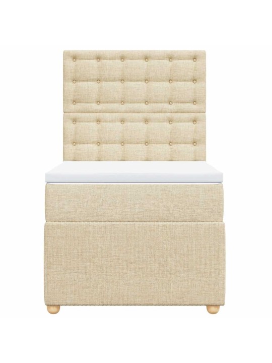 Box spring postel s matrací krémová 80 x 200 cm textil