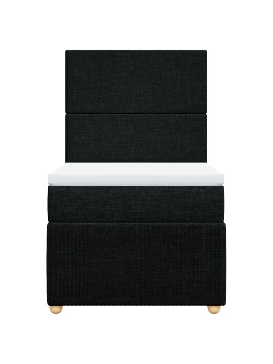 Box spring postel s matrací černá 90x190 cm textil