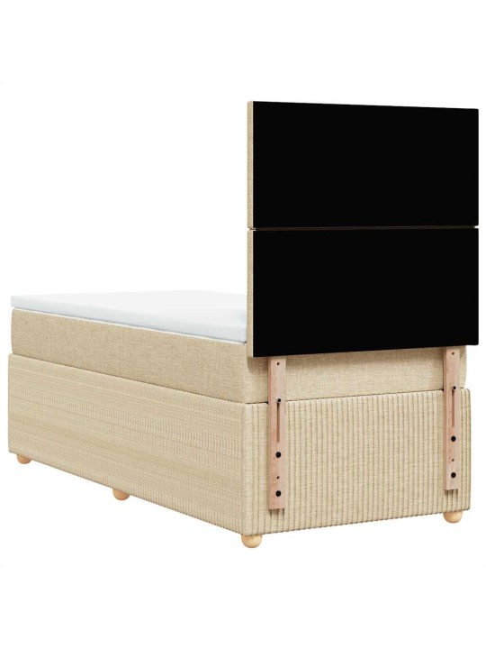 Box spring postel s matrací krémová 90x190 cm textil