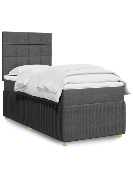 Box spring postel s matrací tmavě šedá 90x190 cm textil