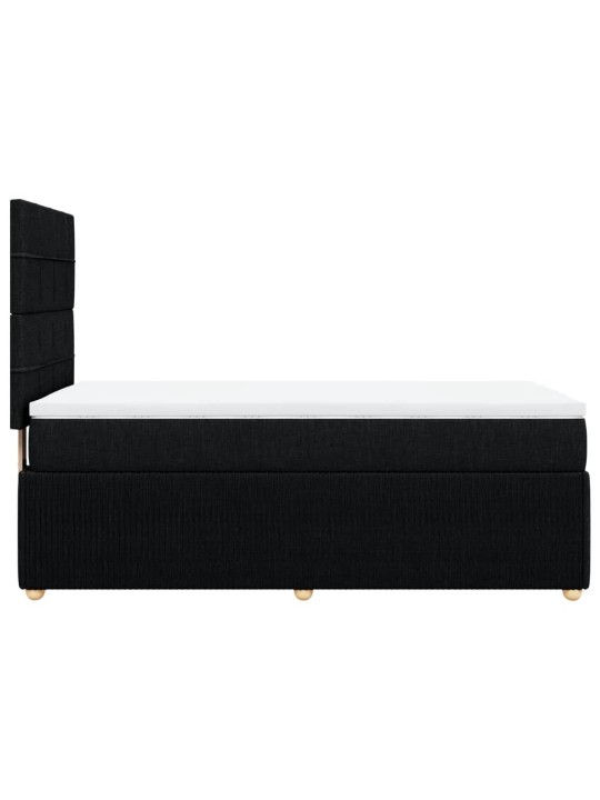 Box spring postel s matrací černá 90x190 cm textil