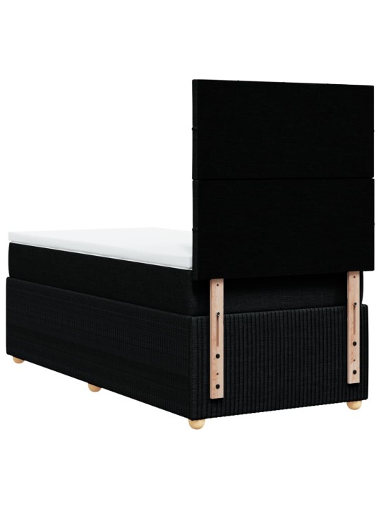 Box spring postel s matrací černá 90x190 cm textil