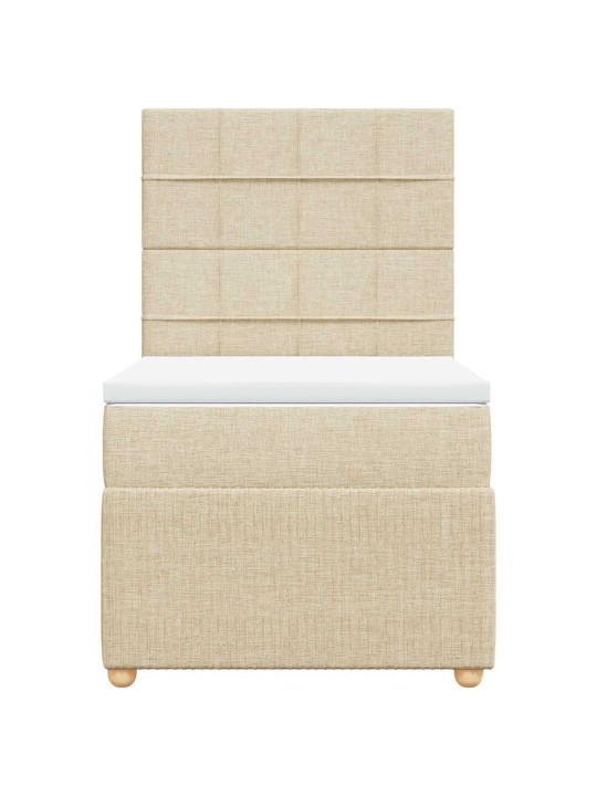 Box spring postel s matrací krémová 90x190 cm textil