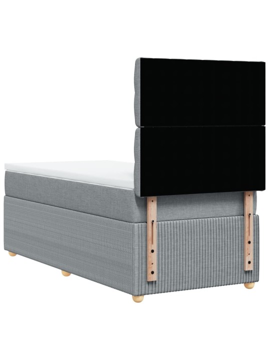 Box spring postel s matrací světle šedá 90x190 cm textil