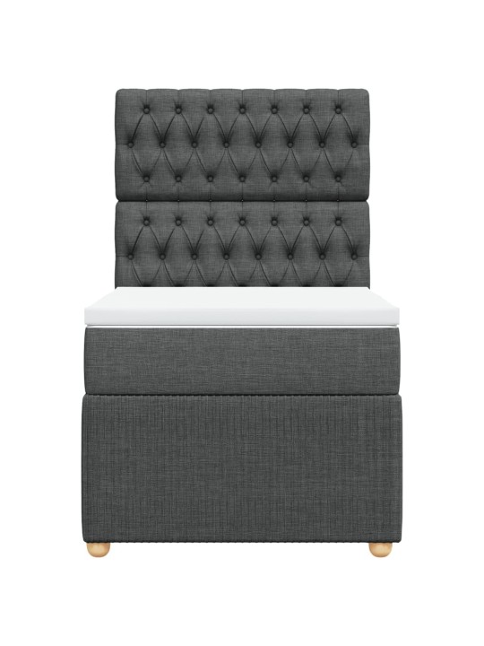 Box spring postel s matrací tmavě šedá 90x190 cm textil
