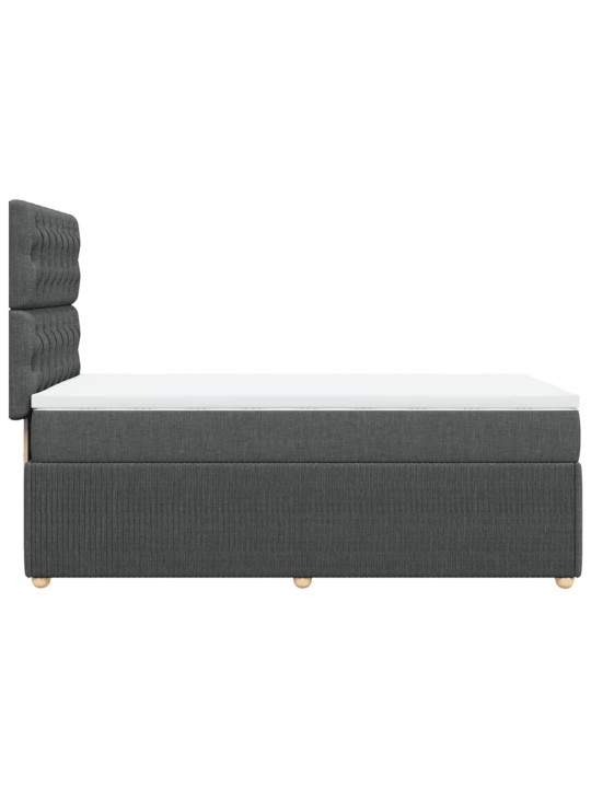Box spring postel s matrací tmavě šedá 90x190 cm textil