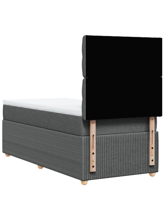 Box spring postel s matrací tmavě šedá 90x190 cm textil