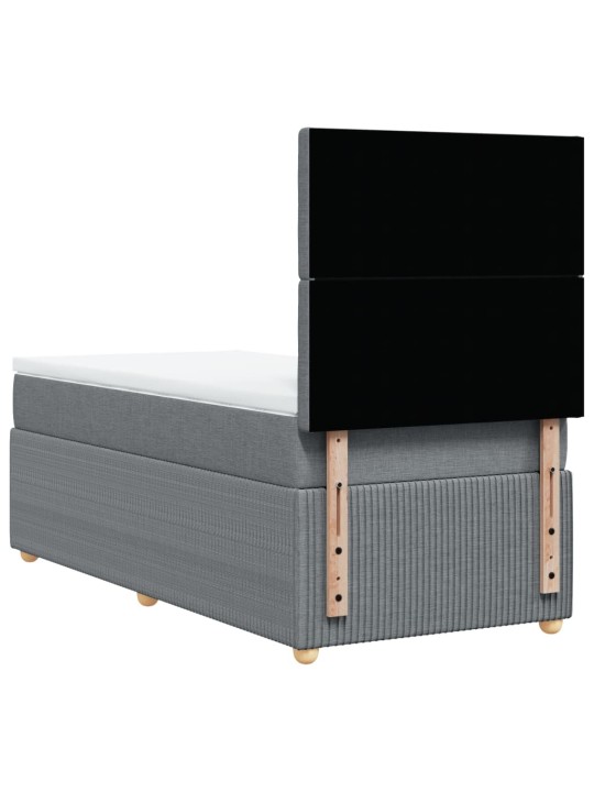 Box spring postel s matrací světle šedá 90x190 cm textil