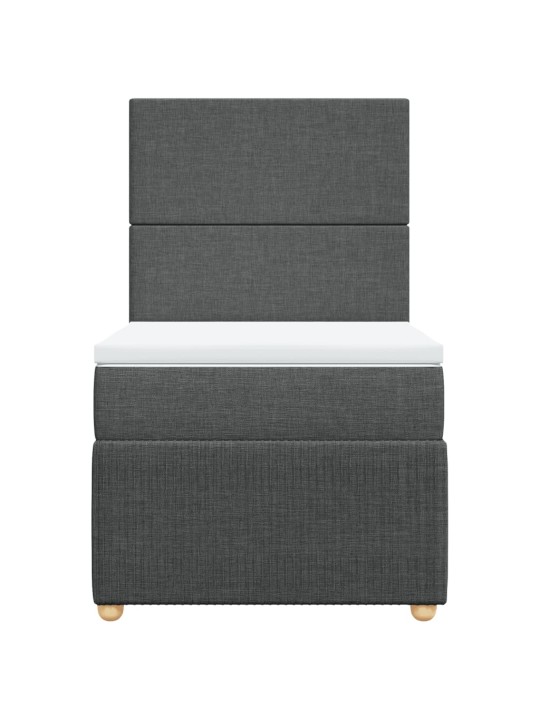 Box spring postel s matrací tmavě šedá 90x200 cm textil