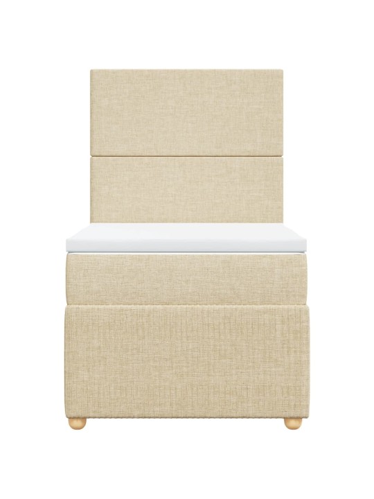 Box spring postel s matrací krémová 90x200 cm textil