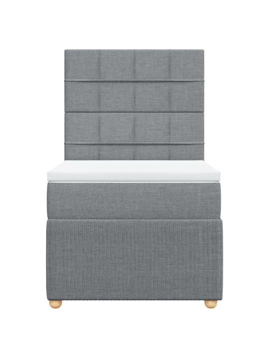 Box spring postel s matrací světle šedá 90x200 cm textil
