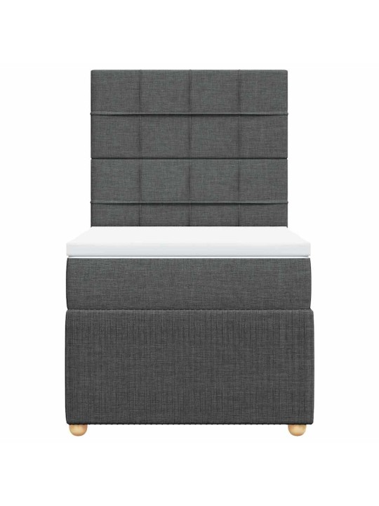 Box spring postel s matrací tmavě šedá 90x200 cm textil