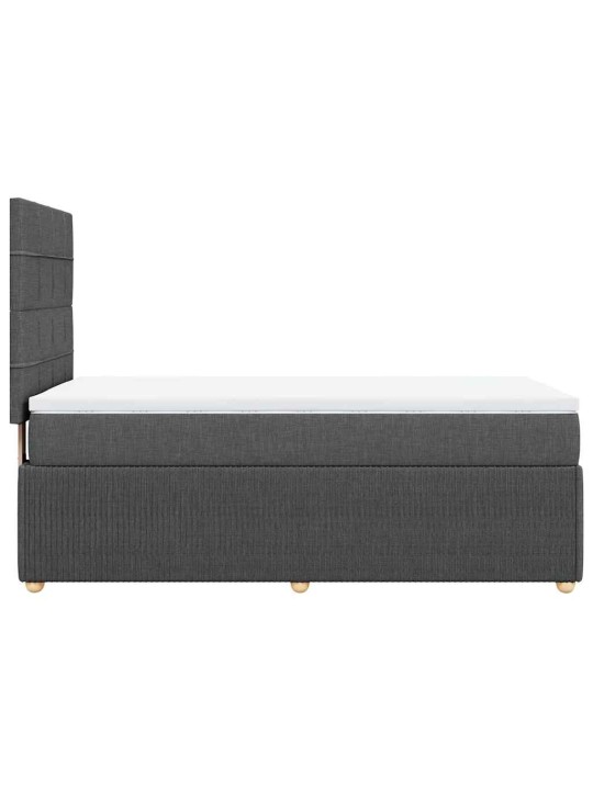 Box spring postel s matrací tmavě šedá 90x200 cm textil
