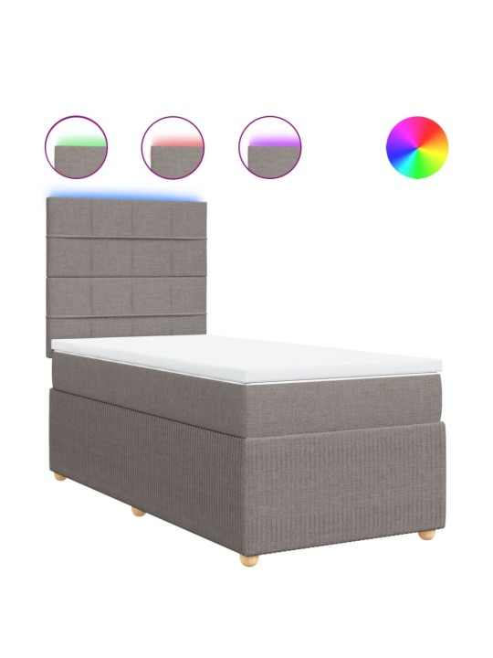 Box spring postel s matrací taupe 90x200 cm textil