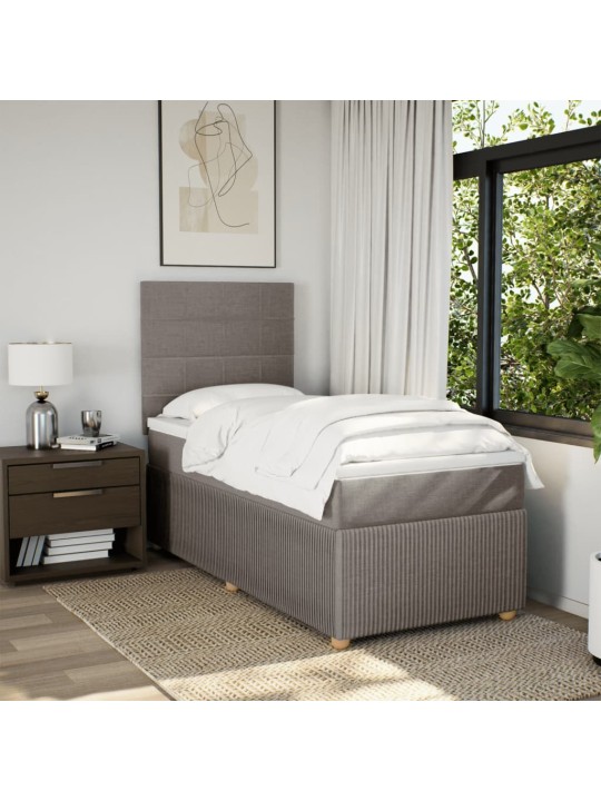 Box spring postel s matrací taupe 90x200 cm textil