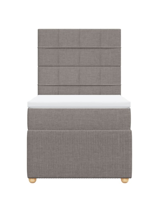 Box spring postel s matrací taupe 90x200 cm textil
