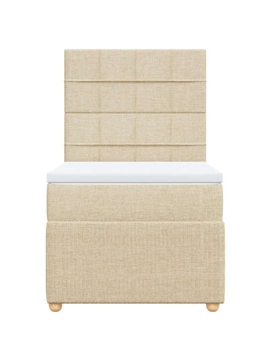 Box spring postel s matrací krémová 90x200 cm textil