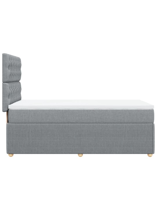 Box spring postel s matrací světle šedá 90x200 cm textil