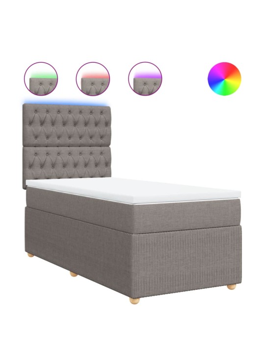 Box spring postel s matrací taupe 90x200 cm textil