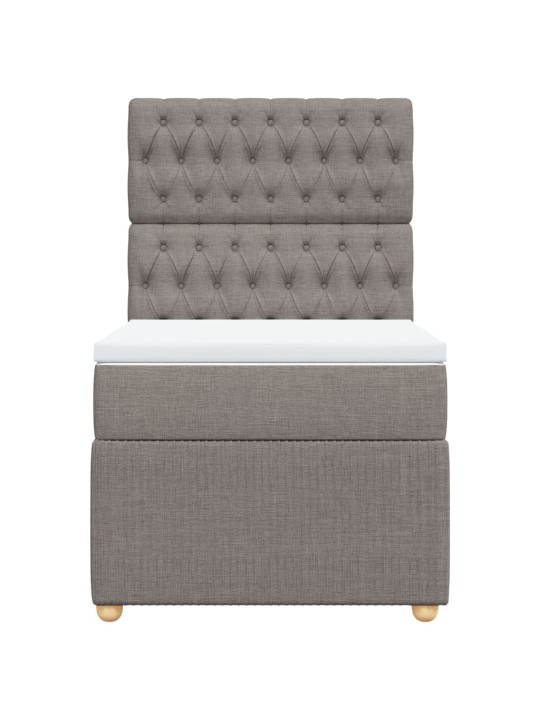 Box spring postel s matrací taupe 90x200 cm textil