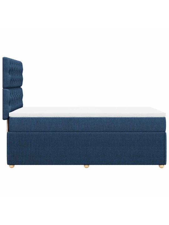 Box spring postel s matrací modrá 90x200 cm textil