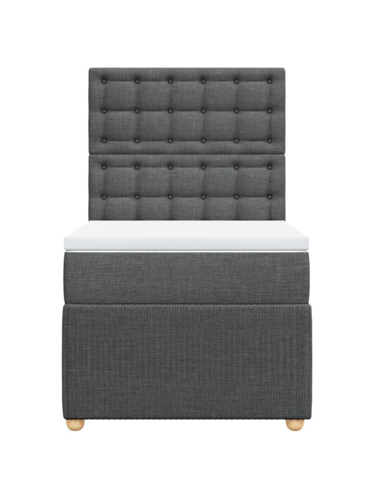 Box spring postel s matrací tmavě šedá 90x200 cm textil