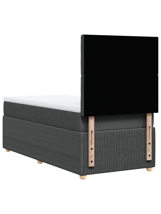 Box spring postel s matrací tmavě šedá 90x200 cm textil
