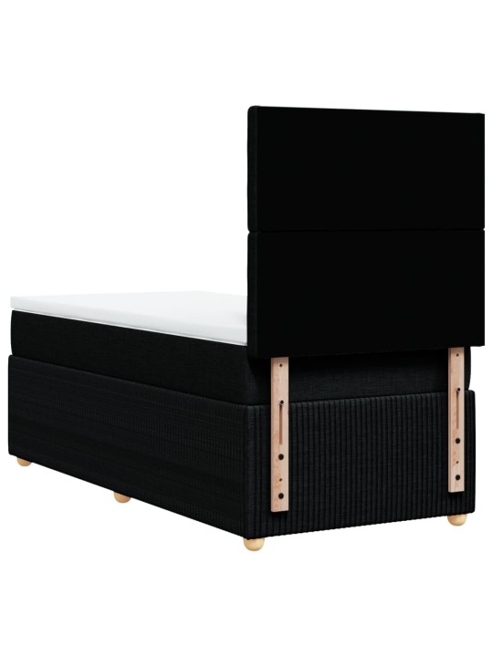 Box spring postel s matrací černá 90x200 cm textil
