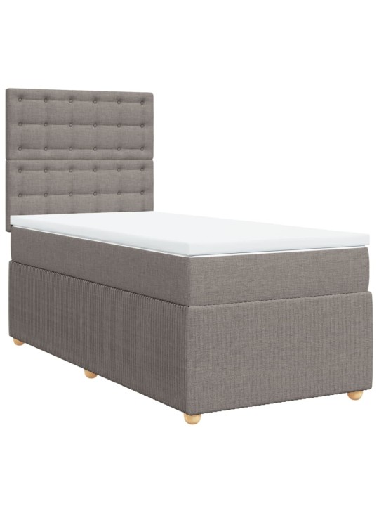 Box spring postel s matrací taupe 90x200 cm textil
