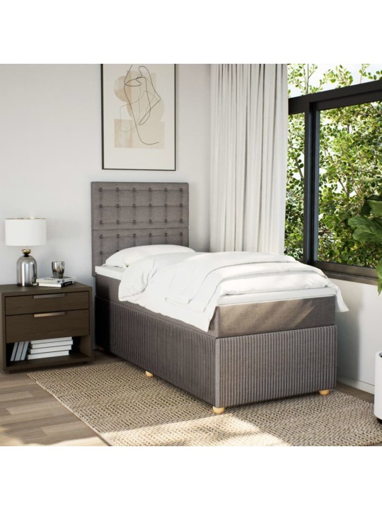 Box spring postel s matrací taupe 90x200 cm textil