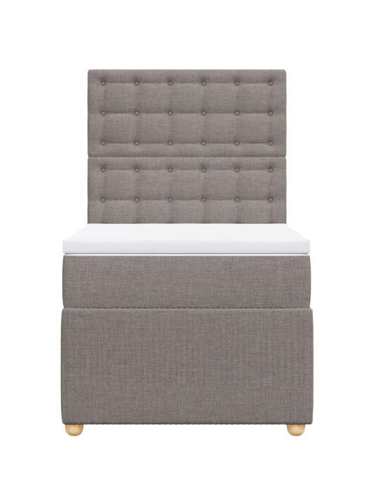 Box spring postel s matrací taupe 90x200 cm textil