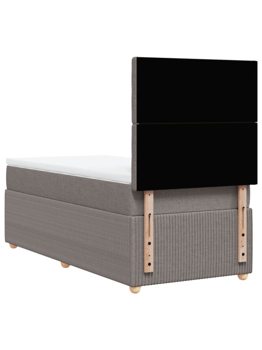 Box spring postel s matrací taupe 90x200 cm textil