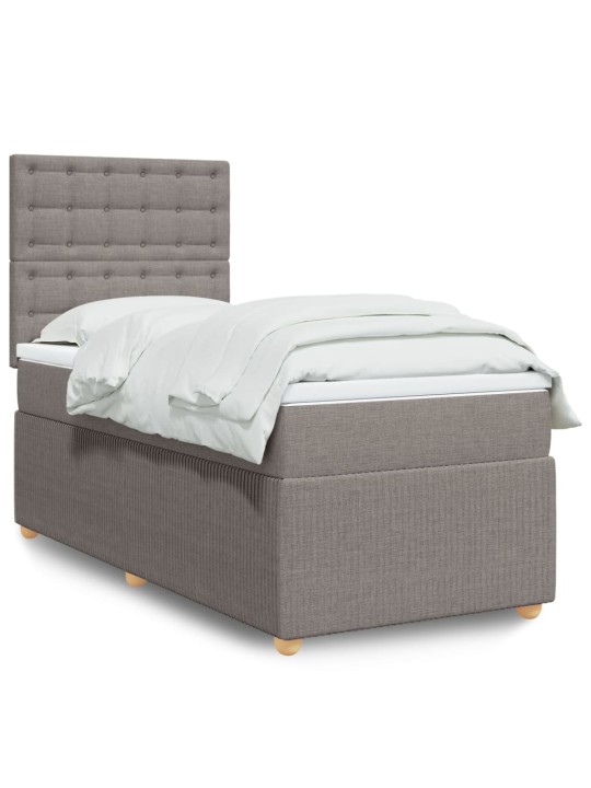Box spring postel s matrací taupe 90x200 cm textil