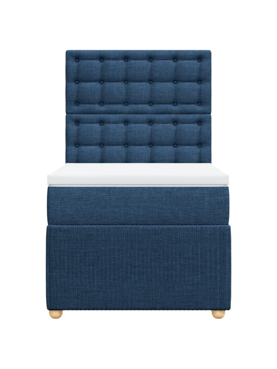 Box spring postel s matrací modrá 90x200 cm textil
