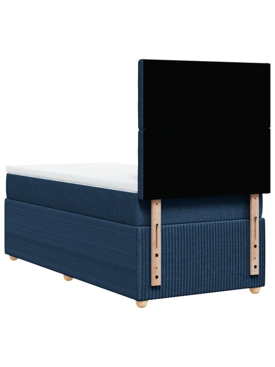 Box spring postel s matrací modrá 90x200 cm textil