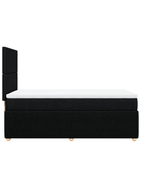 Box spring postel s matrací černá 100 x 200 cm textil