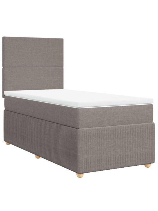 Box spring postel s matrací taupe 100 x 200 cm textil