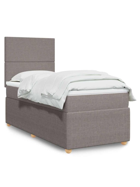 Box spring postel s matrací taupe 100 x 200 cm textil